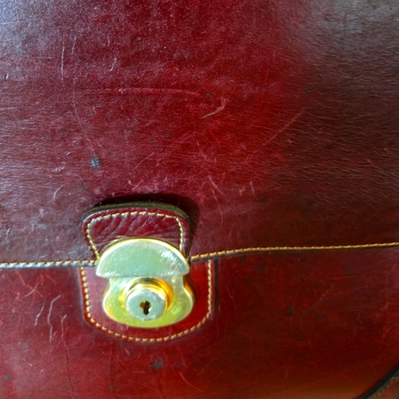 Rare Handmade Vintage Holland Sport Tuscan Brown/Burgundy Cowhide Messenger Bag - Picture 5 of 14